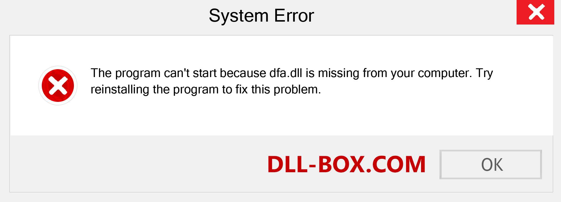  dfa.dll file is missing?. Download for Windows 7, 8, 10 - Fix  dfa dll Missing Error on Windows, photos, images